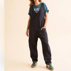 Free People "XL" High Roller Overall Denim Jumpsuit